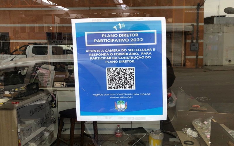 Acesse o QR Code, e participe do Plano Diretor. 