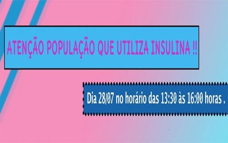 Atenção população que utiliza insulina